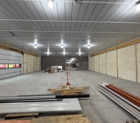 Interior of a central Pennsylvania building on a Central PA Spray Foam job site
