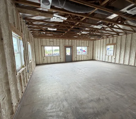 Room with walls fully sealed in spray foam insulation by Central PA Spray Foam in central Pennsylvania